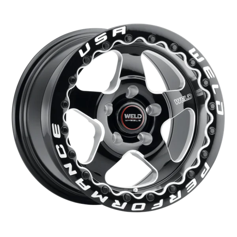 Weld S904B0022P46 Ventura 5 Beadlock 15x10 +45mm Gloss Black for 5x120 Vehicles