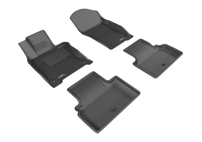 3D MAXpider 2014-2017 Infiniti Q50 Kagu 1st &amp; 2nd Row Floormats - Black