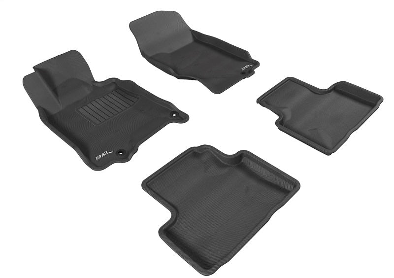 3D MAXpider 2007-2015 Infiniti Q40/G35/37 Kagu 1st &amp; 2nd Row Floormats - Black
