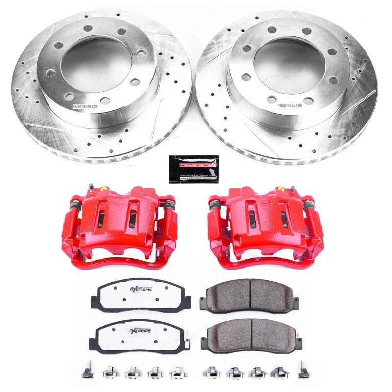 Power Stop 10-11 Ford F-350 Super Duty Front Z36 Truck &amp; Tow Kit w/Cals