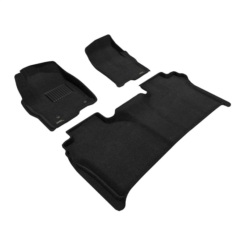 3D MAXpider 19-26 Chevrolet Silverado Crew Cab Elegant 1st &amp; 2nd Row Floor Mat - Black (3pc)