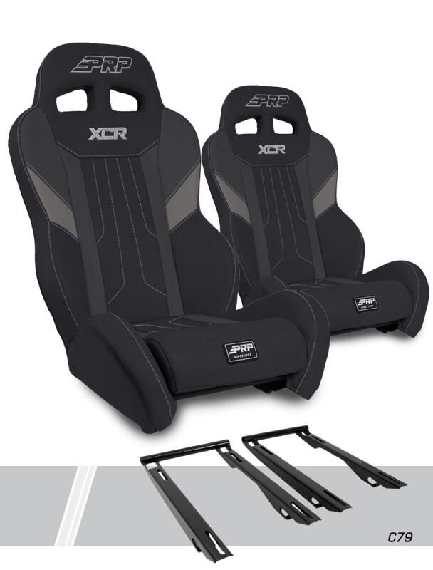 PRP Polaris RZR PRO XP XCR Suspension Seats Kit (Pair) - Black &amp; Gray