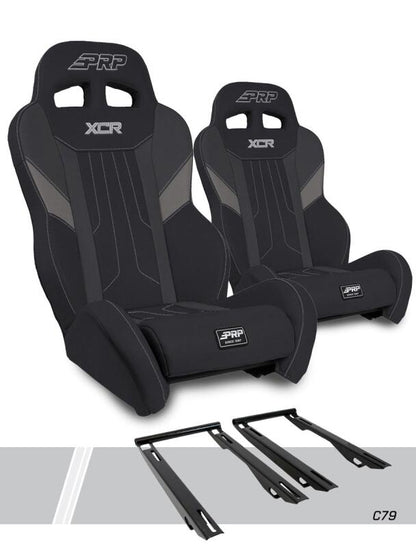 PRP Polaris RZR PRO XP XCR Suspension Seats Kit (Pair) - Black &amp; Gray