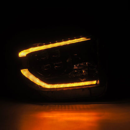 AlphaRex 14-21 Toyota Tundra NOVA-Series LED Proj Headlights Alpha-Blk w/Actv Light &amp; Seq. Sig + DRL