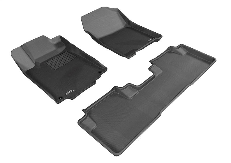 3D MAXpider 2012-2016 Honda CR-V Kagu 1st &amp; 2nd Row Floormats - Black