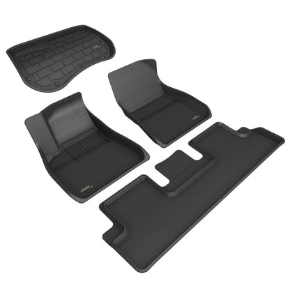 3D MAXpider 2018-2019 Tesla Model 3 Kagu 1st &amp; 2nd Row Floormats - Black