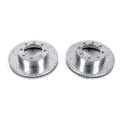 Power Stop 13-16 Ford F-450 Super Duty Front Drilled &amp; Slotted Rotor - Pair