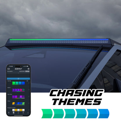 XK Glow Tesla Cybertruck XKmax 50in Roof LED Off-Road Light Bar w/ RGBW Chasing DRL &amp; App Control
