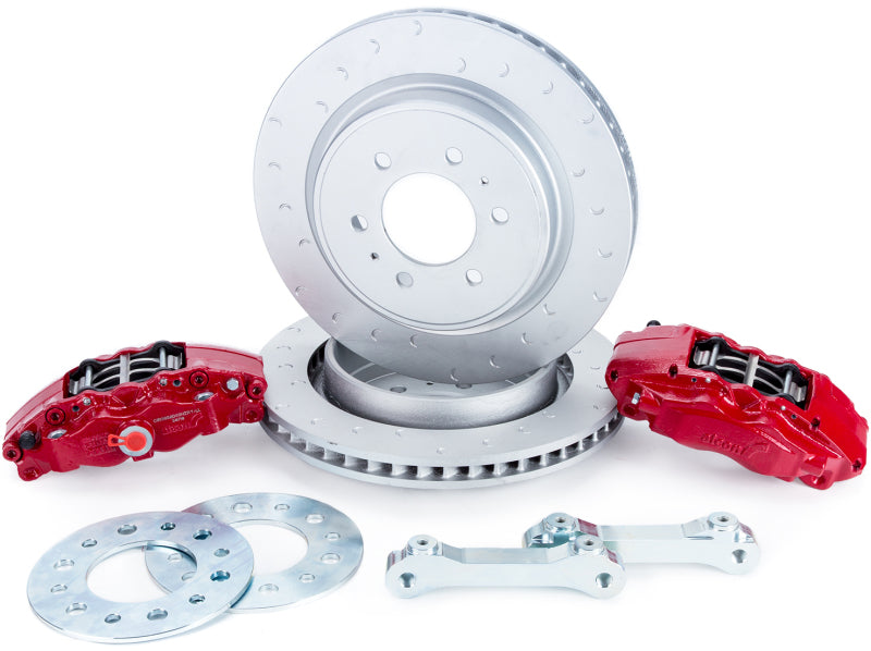 Alcon 10-14 &amp; 17-18 Raptor/09-17 F150 360x32 Rotors 4-Piston Red Rear Brake Kit w/o Elect Park Brake