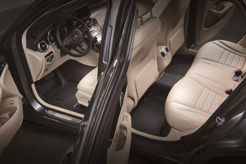 3D MAXpider 2014-2019 GMC Sierra Crew Cab Kagu 1st &amp; 2nd Row Floormats - Black