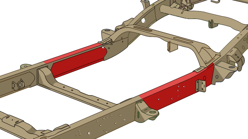 Rust Buster 1999-2006 Chevy &amp; GMC Trucks Center Rear Frame Repair Kit - Right
