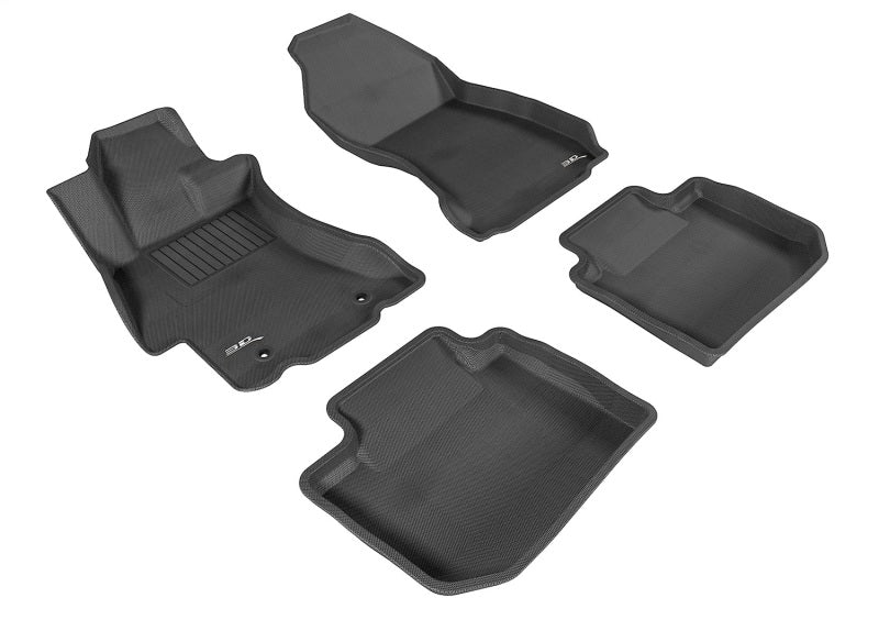 3D MAXpider 2015-2019 Subaru WRX/WRX STI Kagu 1st &amp; 2nd Row Floormats - Black
