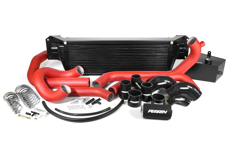 PERRIN 15-21 Subaru STI Front Mount Intercooler Boost Tubes + Hardware - Red Tubes