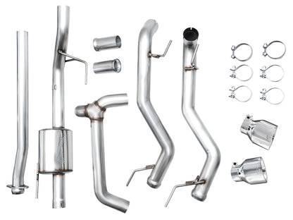 AWE Tuning 2021+ Ford F150 Tremor w/ Bumper Cutouts 0FG Non-Resonated Catback w/ Chrome Silver Tips