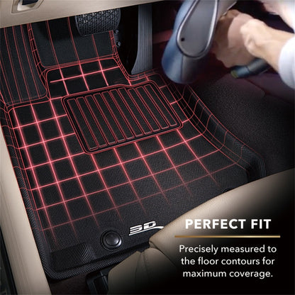 3D MAXpider 2014-2019 GMC Sierra Crew Cab Kagu 1st &amp; 2nd Row Floormats - Black
