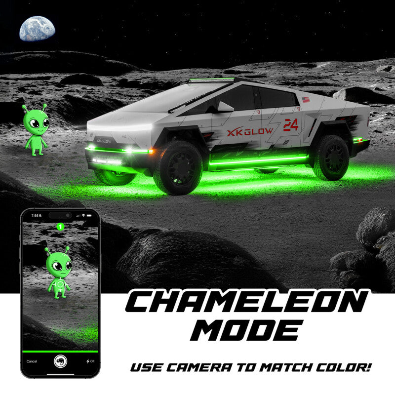 XK Glow Tesla Cybertruck XKmax 50in Roof LED Off-Road Light Bar w/ RGBW Chasing DRL &amp; App Control