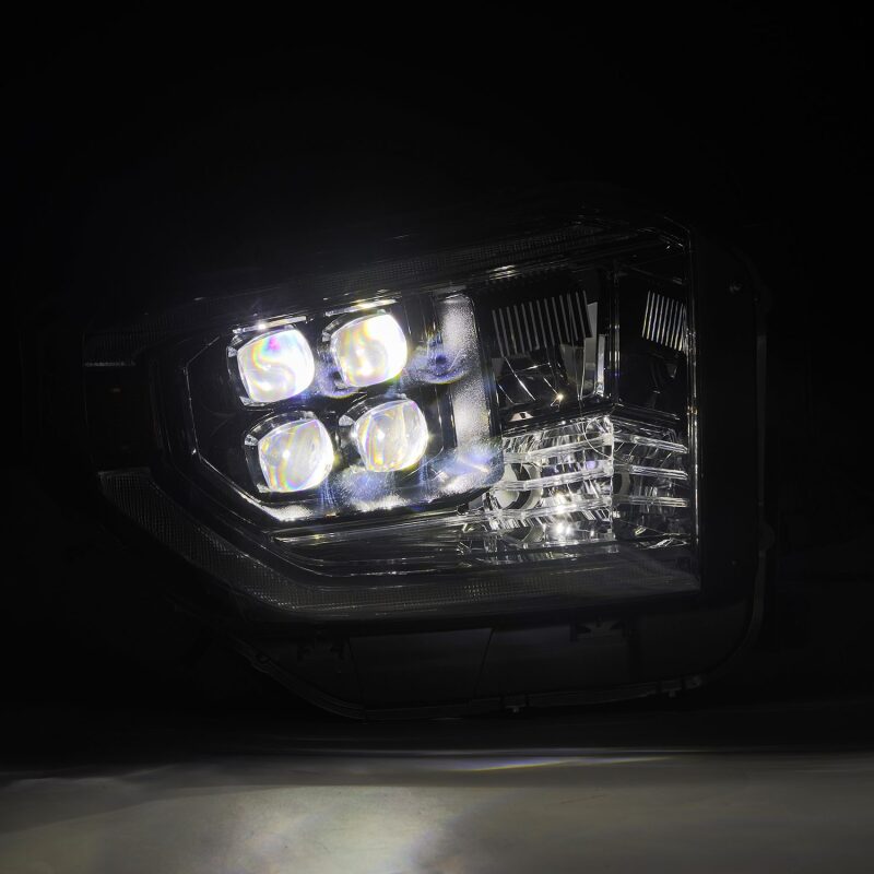 AlphaRex 14-21 Toyota Tundra NOVA-Series LED Proj Headlights Alpha-Blk w/Actv Light &amp; Seq. Sig + DRL