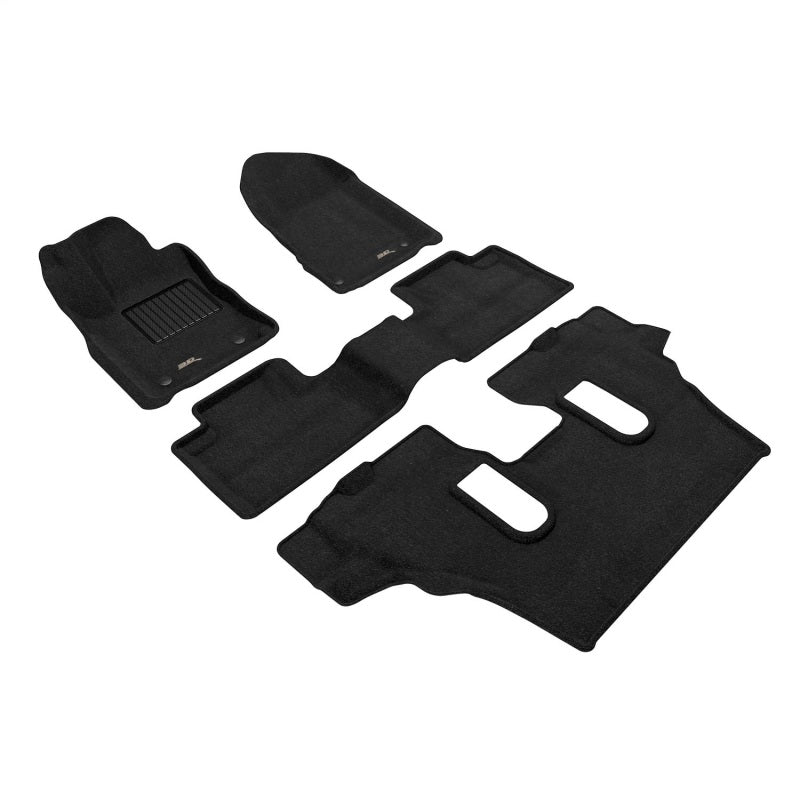 3D MAXpider 13-26 Dodge Durango 6-Seat Elegant 1st &amp; 2nd Row Floor Mat - Black (4pc)