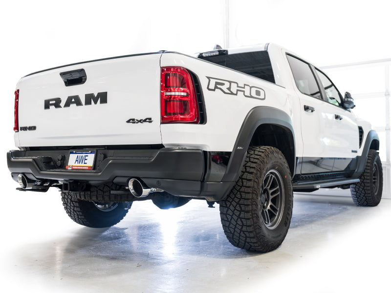 AWE Tuning 2025+ RAM 1500 RHO 3.0 I6 TT 0FG Dual Rear Exit Catback Exhaust - Chrome Silver Tips