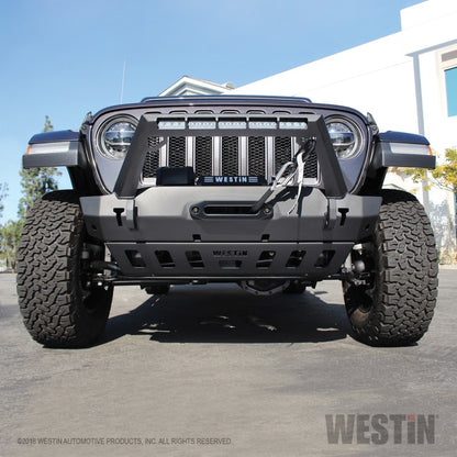 Westin 18-19 59-80095 for Jeep Wrangler JL Front Bumper Skid Plate-Textured Black Fit