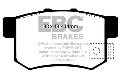 EBC 01-03 DP3781/2C for Acura CL 3.2 Redstuff Rear Brake Pads