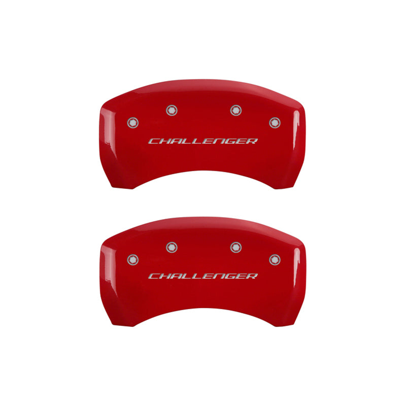 MGP 4 12181SCLBRD for Caliper Covers Engraved Front &amp; Rear Block/Challenger Red finish silver ch x 7.5 H