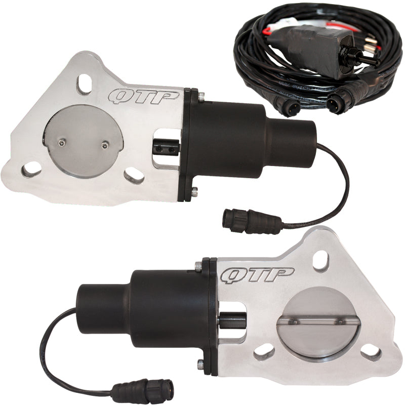 QTP 2.25in QTEC45 for Bolt-On QTEC Dual Electric Cutout Valves Pair