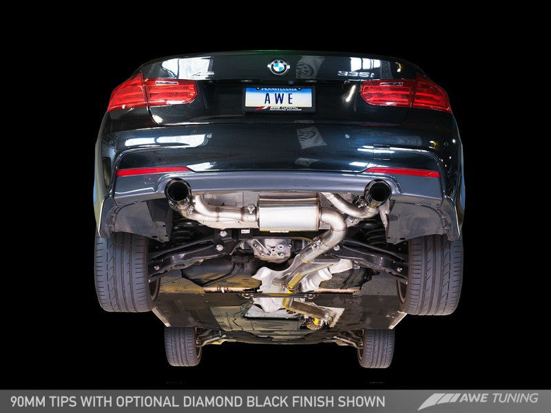 AWE 3010-33028 Tuning for BMW F3X 335i/435i Touring A/B Exhaust-Black (90mm)