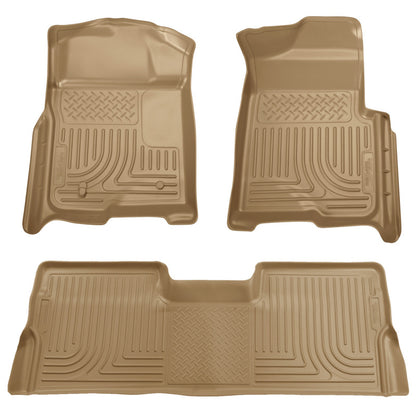 Husky Liners 98383 for 08-10 Ford SD Crew Cab WeatherBeater Combo Tan Floor Liners (w/o