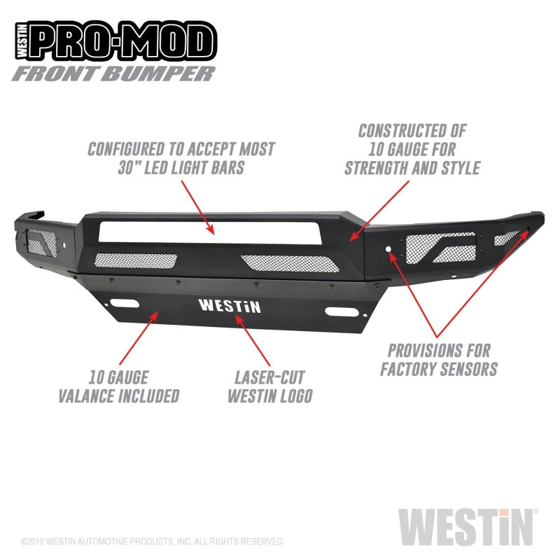 Westin 16-19 58-41005 for Chevy/GMC Silverado/Sierra 1500 Pro-Mod Front Bumper