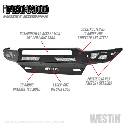 Westin 16-19 58-41005 for Chevy/GMC Silverado/Sierra 1500 Pro-Mod Front Bumper