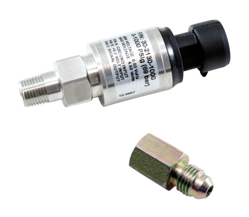 AEM 1000 30-2130-1000 for PSIg Stainless Sensor Kit-1/8in NPT Male Thread to -4 Adapter