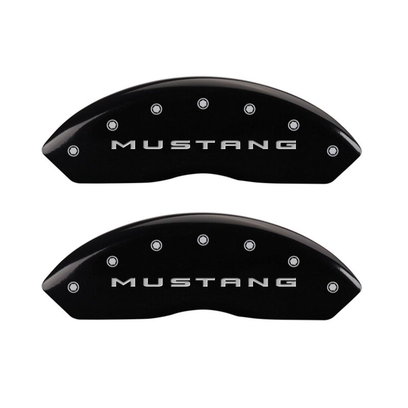 MGP 4 10202SMB2BK for Caliper Covers Engraved Front 2015/Mustang Engraved Rear 2015/Bar &amp; Pony Black