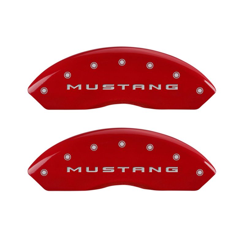 MGP 4 10202SMB2RD for Caliper Covers Engraved Front 2015/Mustang Engraved Rear 2015/Bar &amp; Pony Red