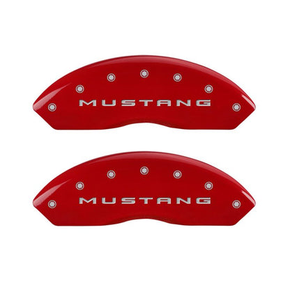 MGP 4 10202SMB2RD for Caliper Covers Engraved Front 2015/Mustang Engraved Rear 2015/Bar &amp; Pony Red