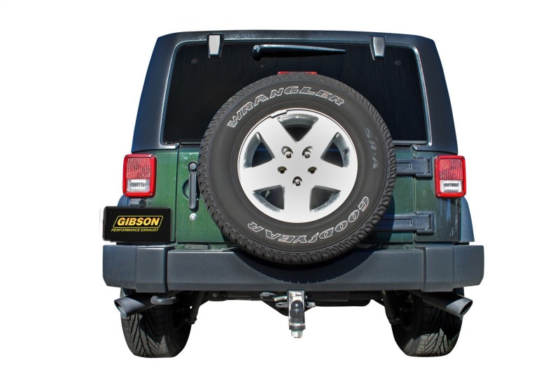 Gibson 17306-B for 10-11 Jeep Wrangler JK 3.8L 2.5in C/B Dual Exhaust-Black ( )