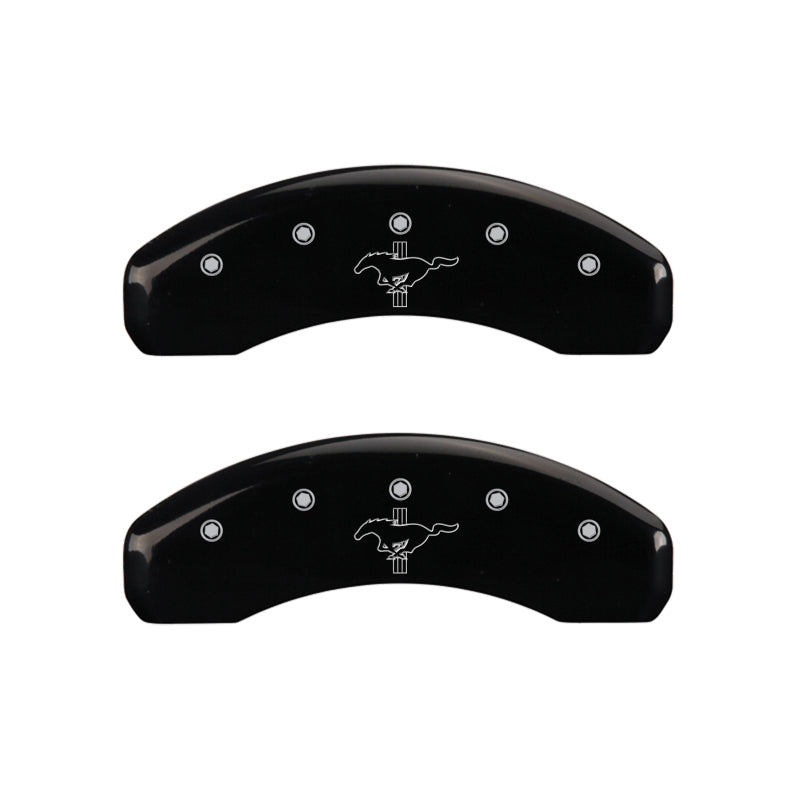 MGP 4 10202SMB2BK for Caliper Covers Engraved Front 2015/Mustang Engraved Rear 2015/Bar &amp; Pony Black