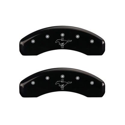 MGP 4 10202SMB2BK for Caliper Covers Engraved Front 2015/Mustang Engraved Rear 2015/Bar &amp; Pony Black