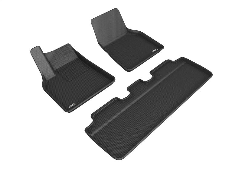 3D MAXpider L1TL02701509 for 21-22 Tesla Model Y 1st &amp; 2nd Row Floormats-Black
