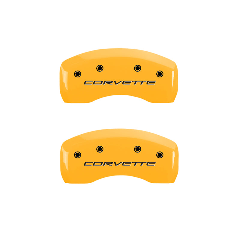 MGP 4 13007SCV5YL for Caliper Covers Engraved Front &amp; Rear C5/Corvette Yellow finish black ch x 9H