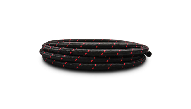 Vibrant -10 11980R for AN Two-Tone Black/Red Nylon Braided Flex Hose (20 foot roll)