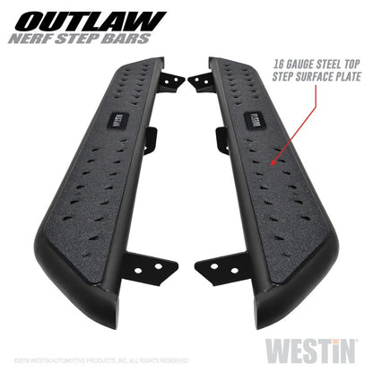 Westin 05-19 58-52775 for Toyota Tacoma Double Cab Outlaw Nerf Step Bars