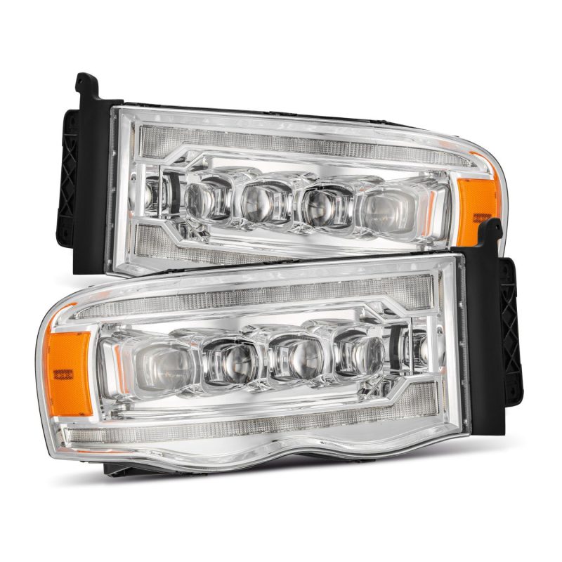 AlphaRex 02-05 880565 for Dodge Ram 1500 NOVA LED Proj Headlights Plank Style Chrome w/Activ