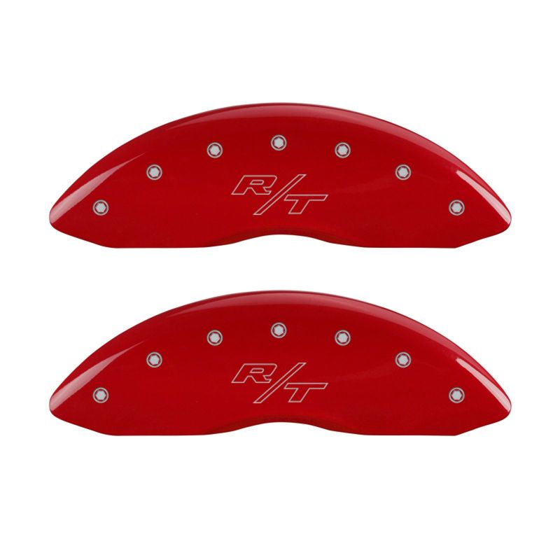 MGP 4 12162SRTRRD for Caliper Covers Engraved Front &amp; Rear Vintage Style/RT Red finish silver