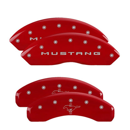 MGP 4 10202SMB2RD for Caliper Covers Engraved Front 2015/Mustang Engraved Rear 2015/Bar &amp; Pony Red