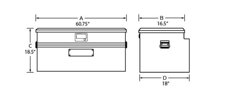 Tradesman Aluminum 79460SL for Flush Mount Truck Tool Box Full/Slim Line (60in.)-Black Kit