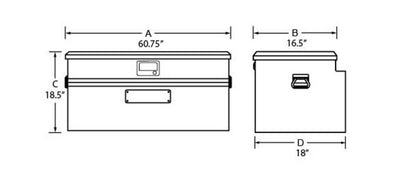 Tradesman Aluminum 79460SL for Flush Mount Truck Tool Box Full/Slim Line (60in.)-Black Kit