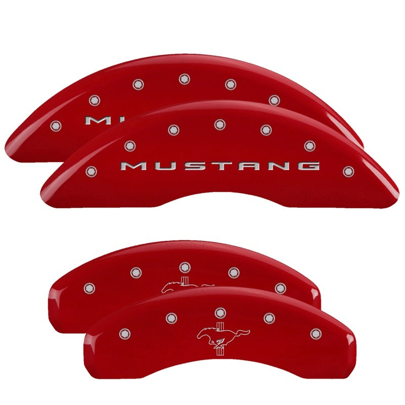 MGP 4 10204SMB2RD for Caliper Covers Engraved Front 2015/Mustang Engraved Rear 2015/Bar &amp; Pony Red/Si