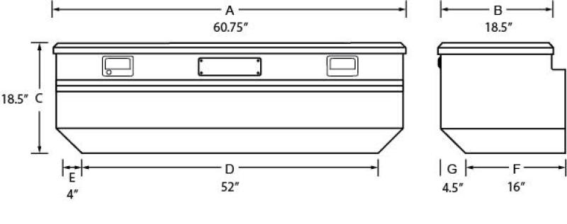 Tradesman Aluminum 9460T for Flush Mount Truck Tool Box (60in.) Brite