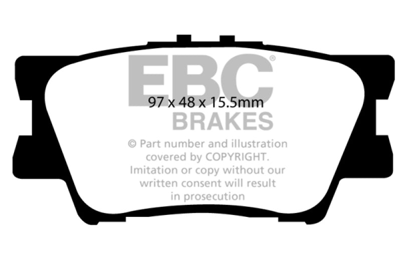 EBC 13+ UD1212 for Lexus ES300h 2.5 Hybrid Ultimax2 Rear Brake Pads